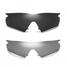 Walleva Titanium + Black Polarized Replacement Lenses For Oakley M Frame Hybrid Sunglasses